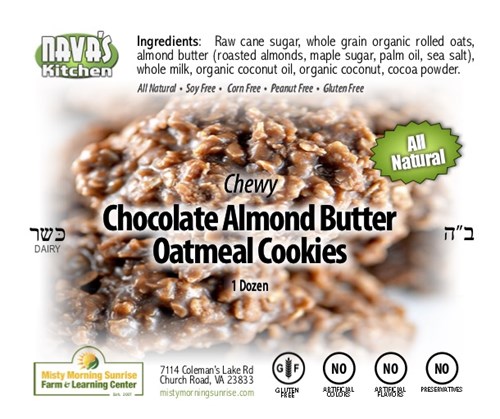 Chocolate Almond Butter Oatmeal Cookies