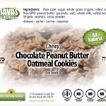 Chocolate Peanut Butter Oatmeal Cookies Label